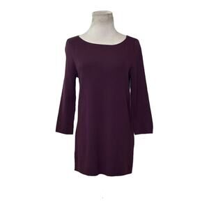 Chico's maroon 3/4 sleeves boat neck sweater size 0 - S